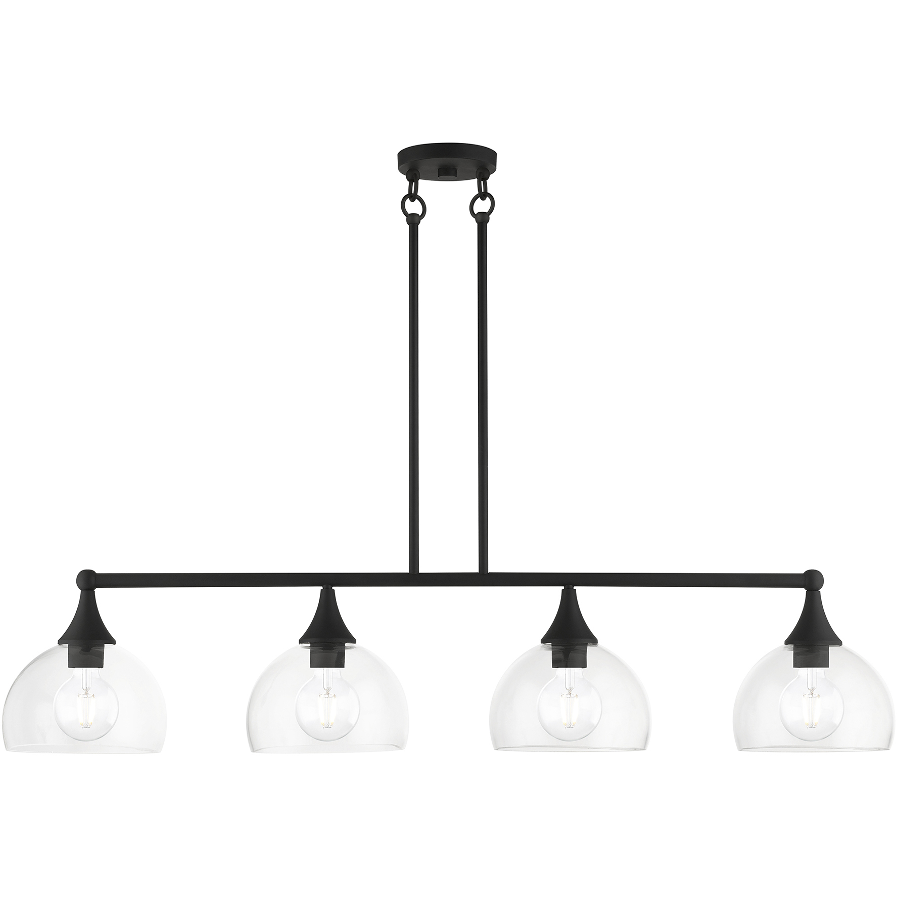 Glendon 4 Light 8.25 inch Black Large Linear Chandelier Ceiling Light