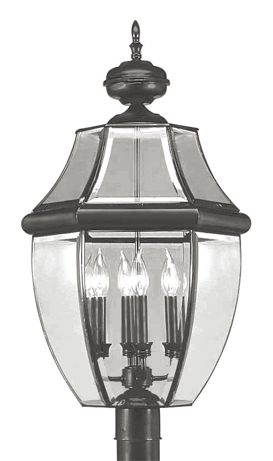 Monterey 4 Light 29 inch Black Outdoor Post Top Lantern