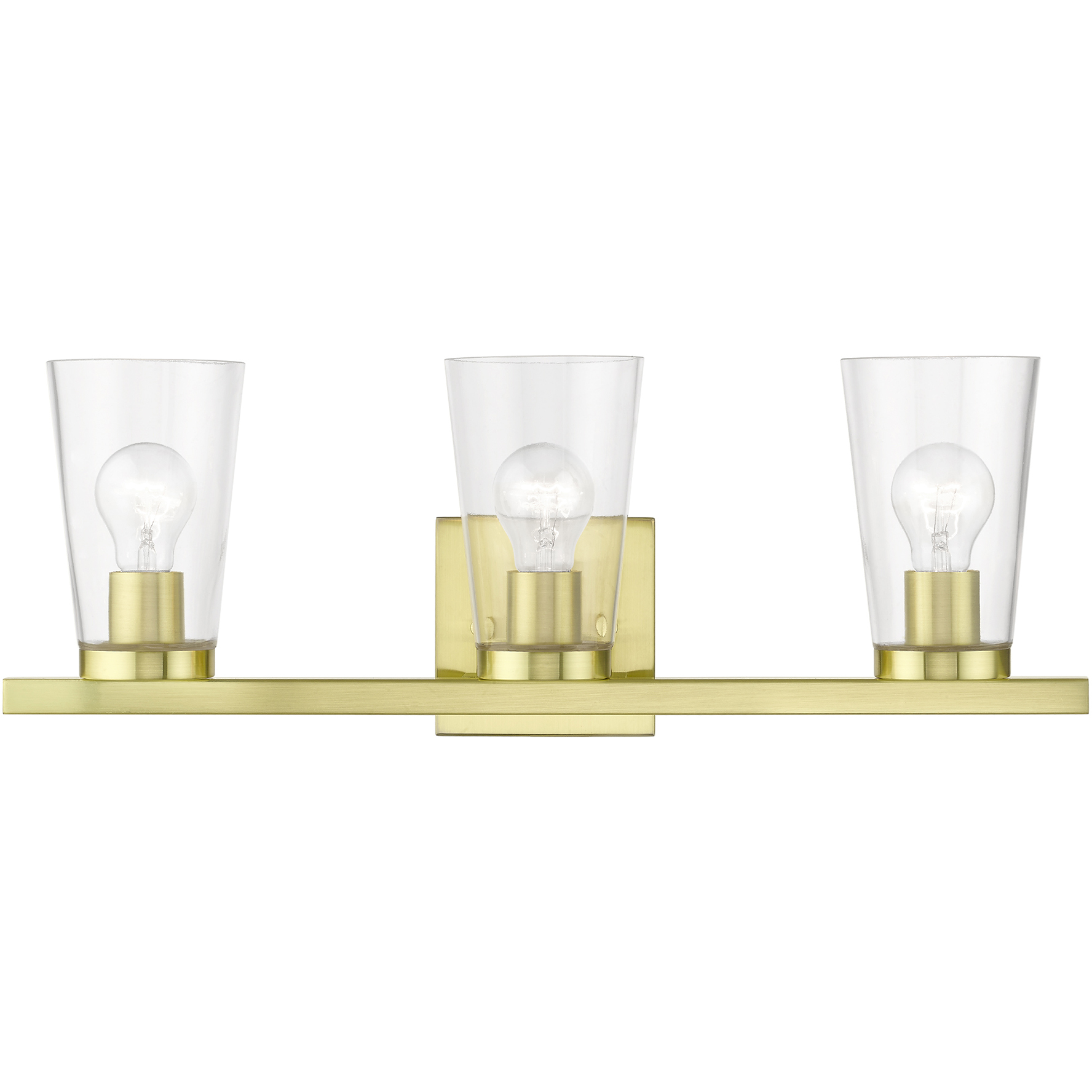 Cityview 3 Light 22.5 inch Satin Brass Vanity Sconce Wall Light