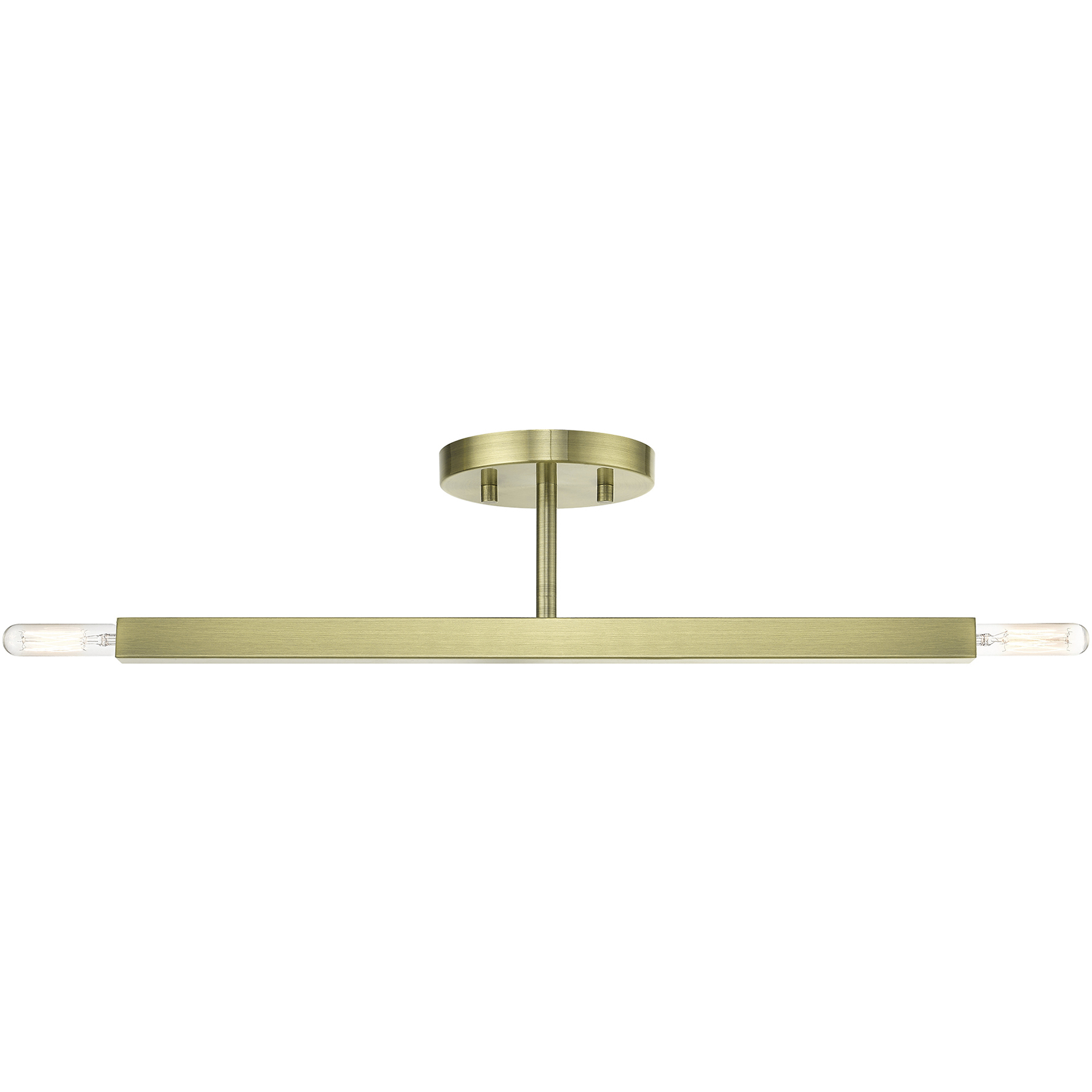 Monaco 2 Light 5.13 inch Antique Brass Semi-Flush Ceiling Light