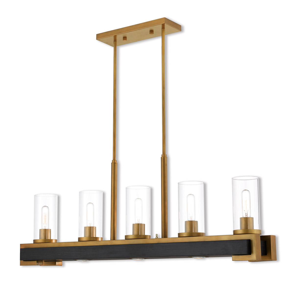 Buttonwood 8 Light 44 inch Aged Gold Linear Chandelier Ceiling Light