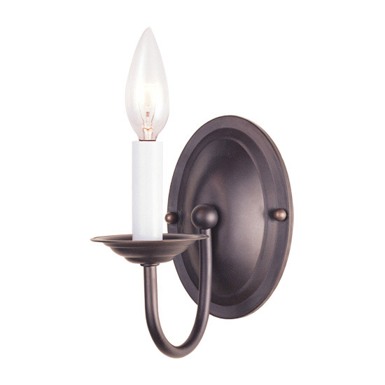 Home Basics 1 Light 4.25 inch Bronze Wall Sconce Wall Light