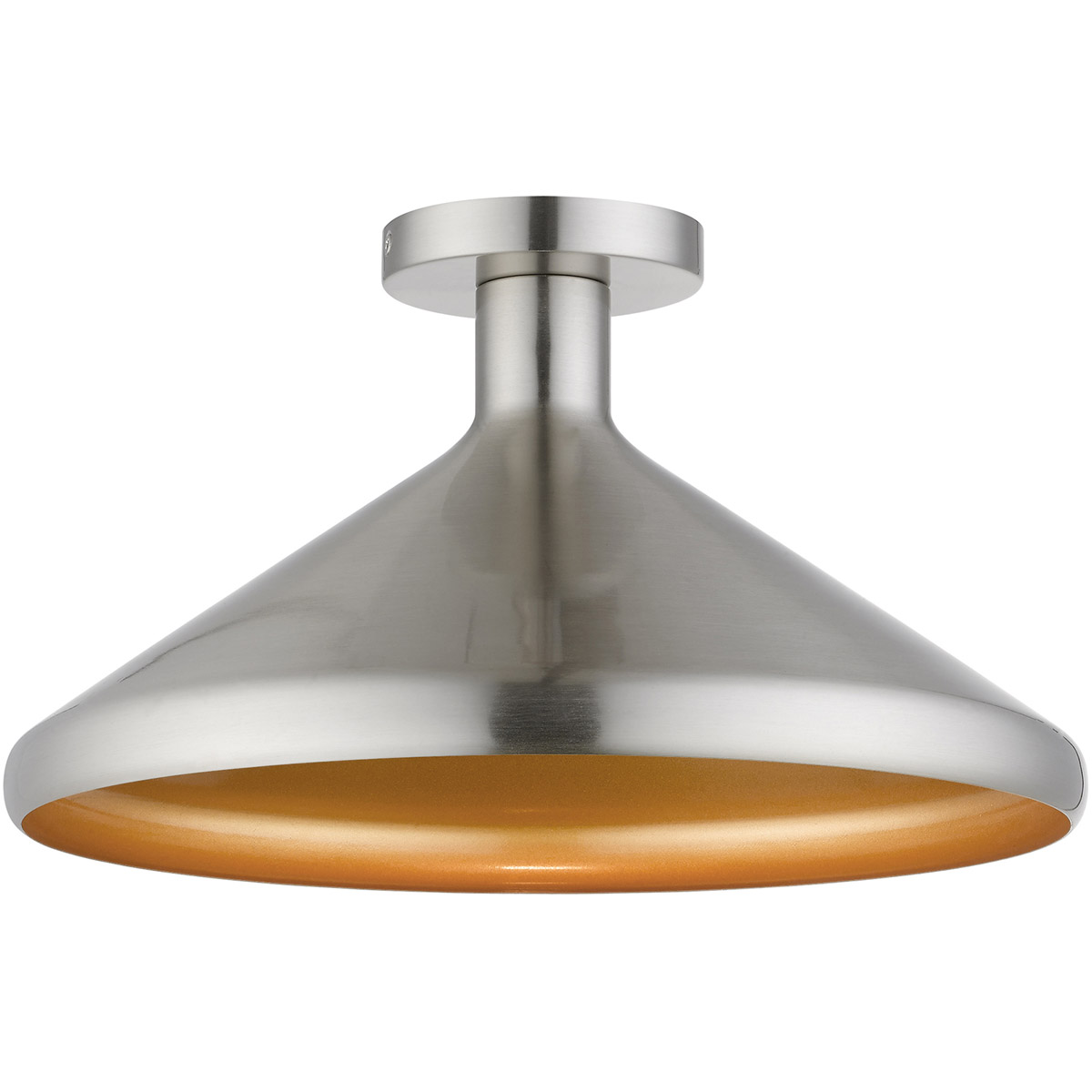 Geneva 1 Light 15.25 inch Brushed Nickel Semi-Flush Mount Ceiling Light