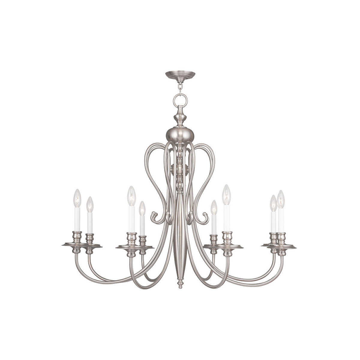 Caldwell 8 Light 35 inch Brushed Nickel Chandelier Ceiling Light