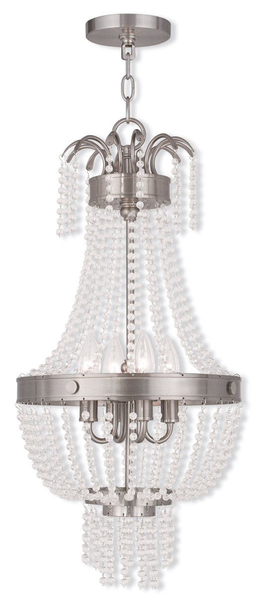 Valentina 4 Light 12.75 inch Brushed Nickel Pendant Ceiling Light
