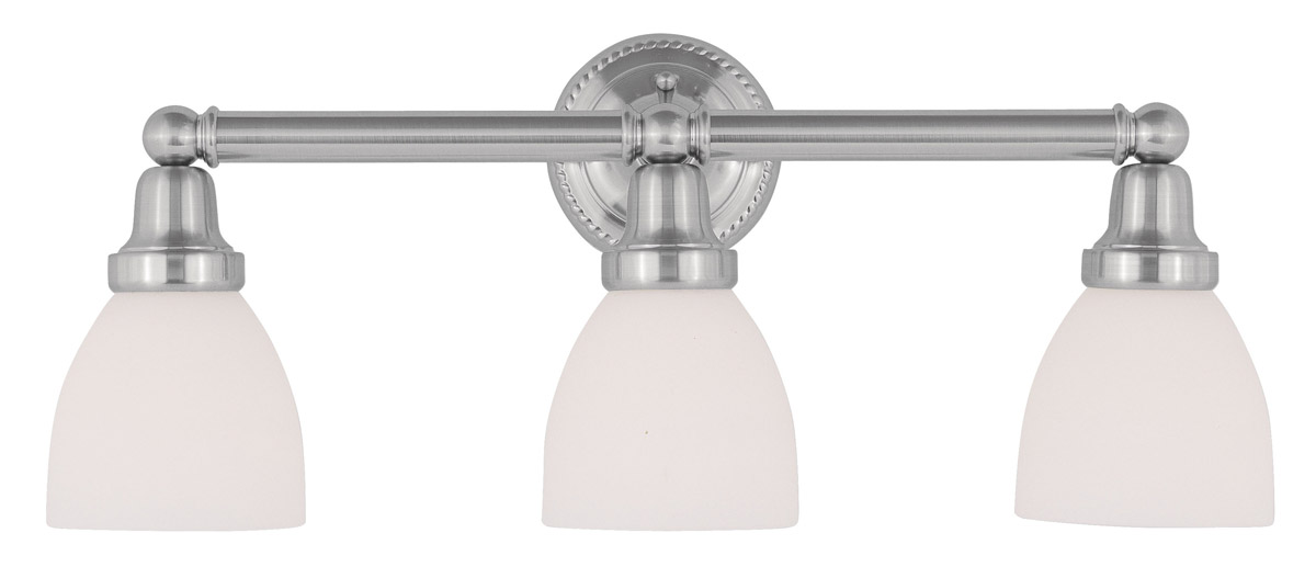 Classic 3 Light 23.75 inch Brushed Nickel Vanity Sconce Wall Light