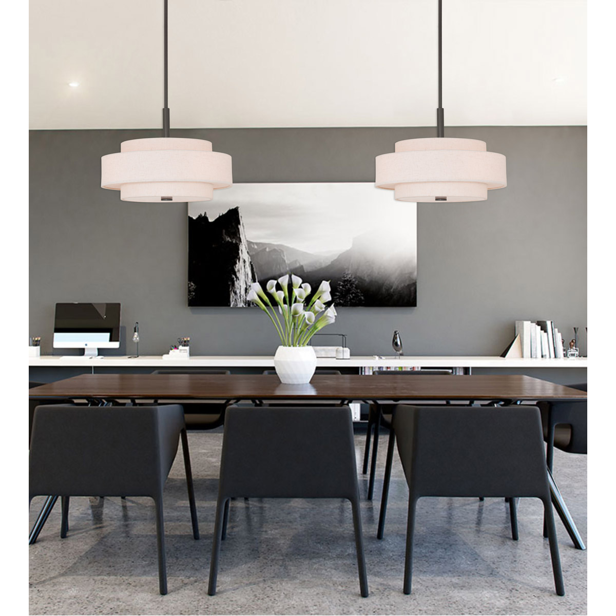 Livex Lighting 50875-07 Meridian 5 Light 24 inch Bronze Pendant
