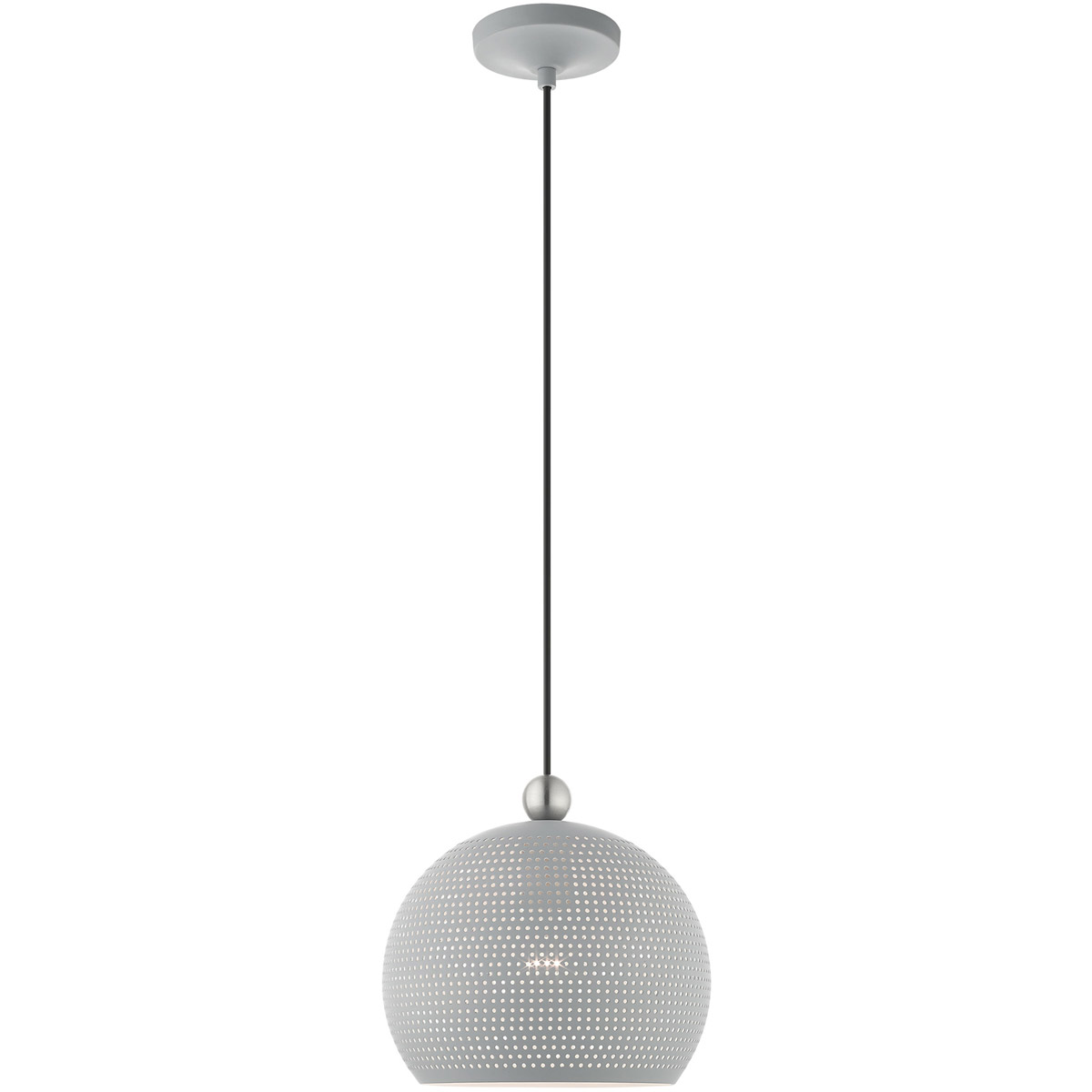 Dublin 1 Light 9.88 inch Nordic Gray with Brushed Nickel Accents Pendant Ceiling Light