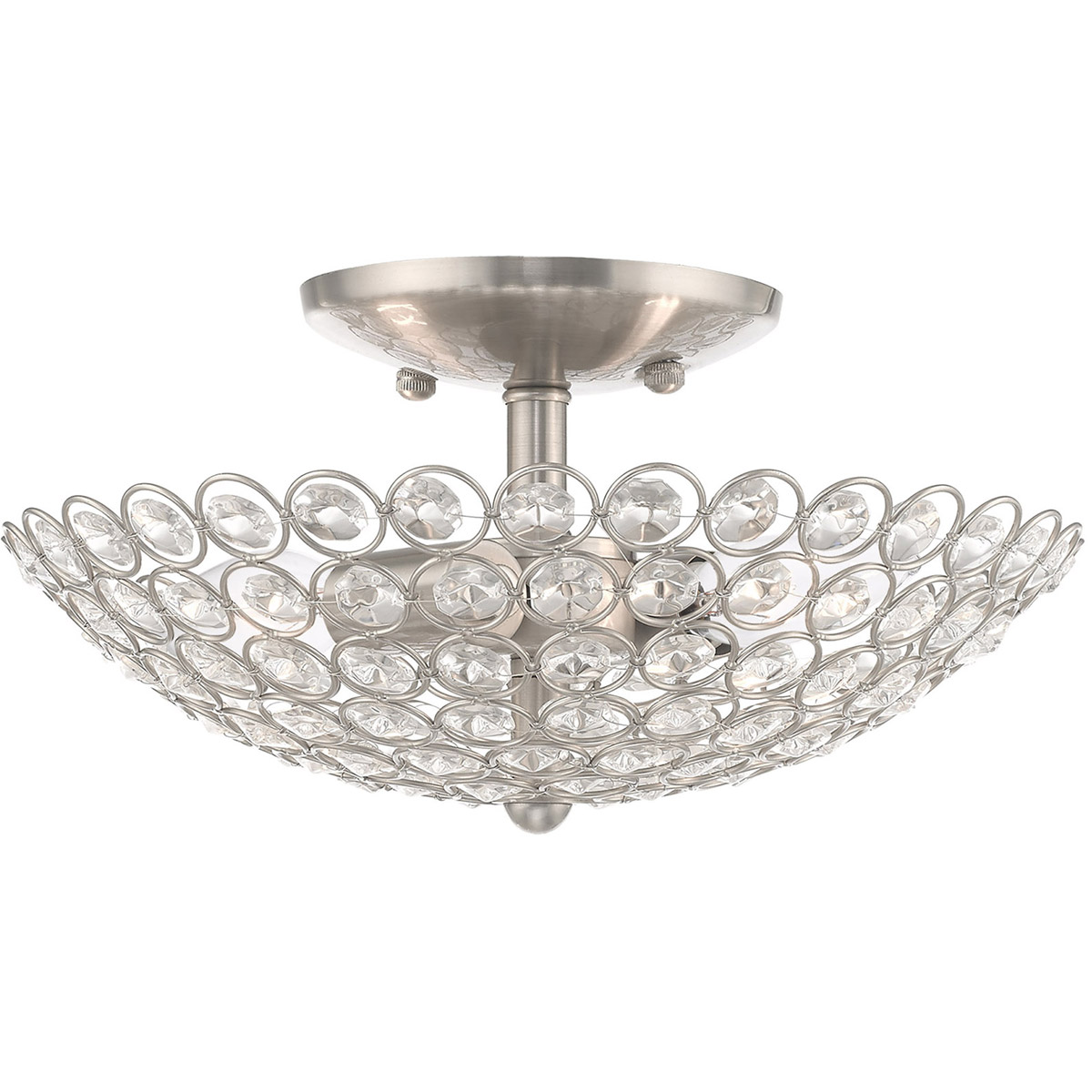 Cassandra 2 Light 11 inch Brushed Nickel Pendant Ceiling Light