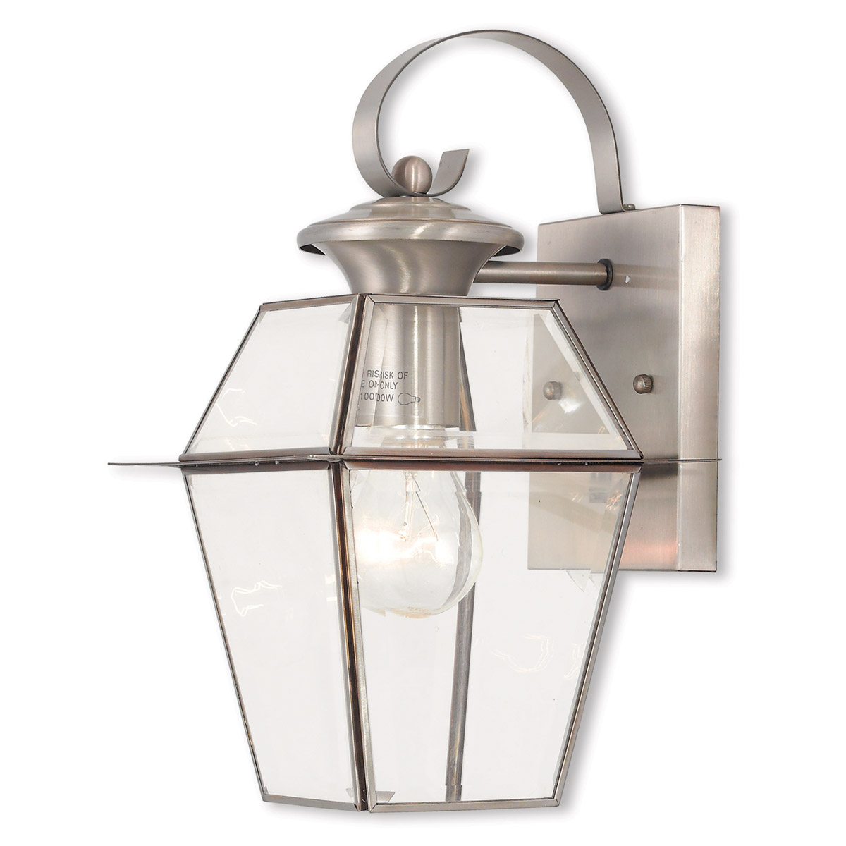 Westover 1 Light 12.5 inch Brushed Nickel Small Outdoor Wall Lantern