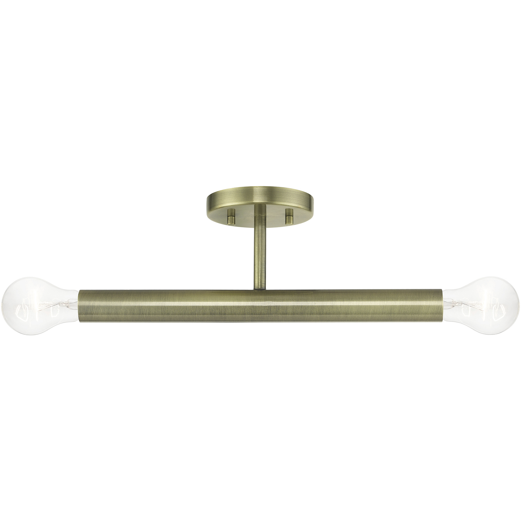Copenhagen 2 Light 5.13 inch Antique Brass Semi-Flush Ceiling Light