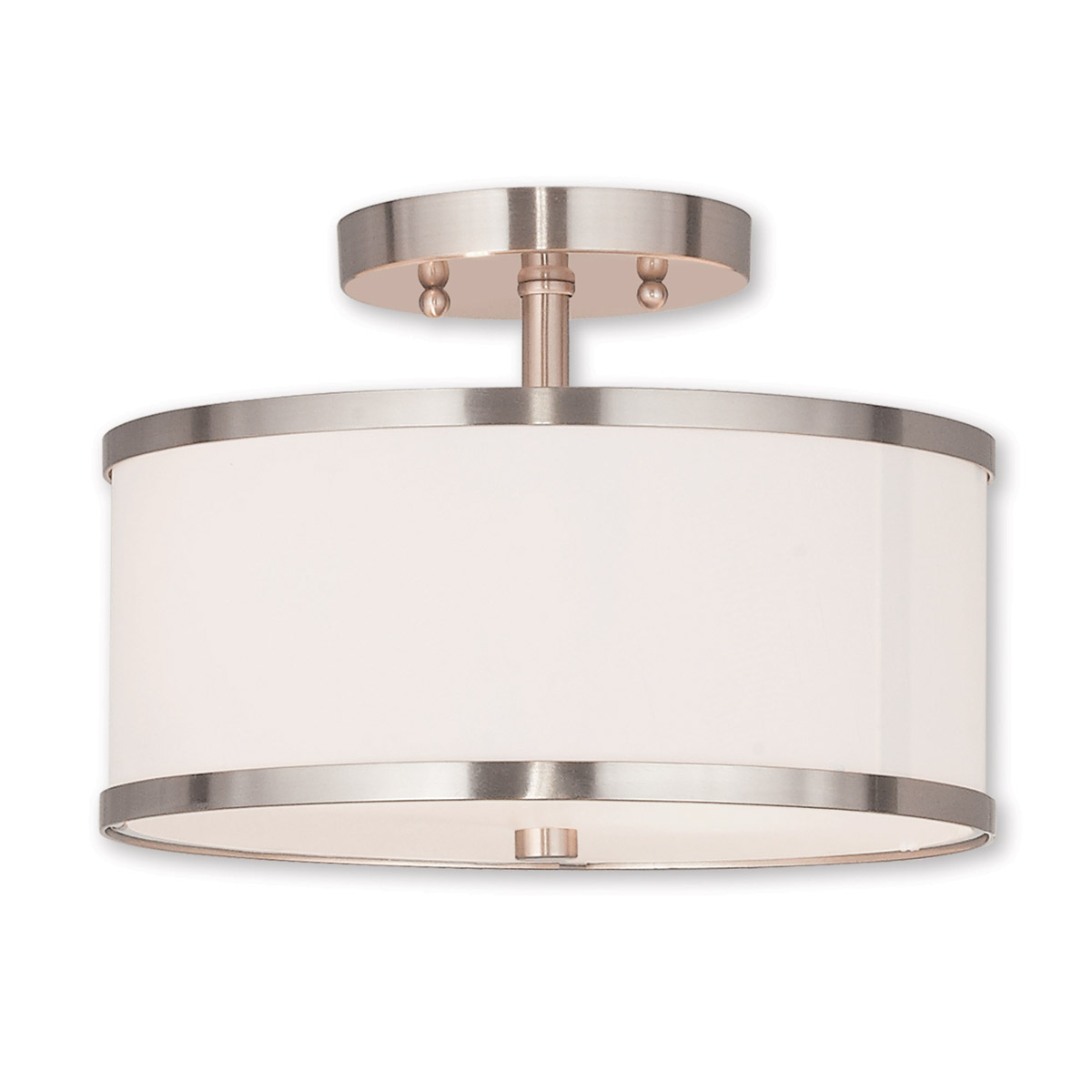 Park Ridge 2 Light 11 inch Brushed Nickel Semi-Flush Mount Ceiling Light