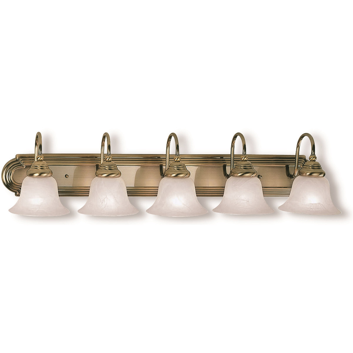 Belmont 5 Light 36 inch Antique Brass Vanity Sconce Wall Light