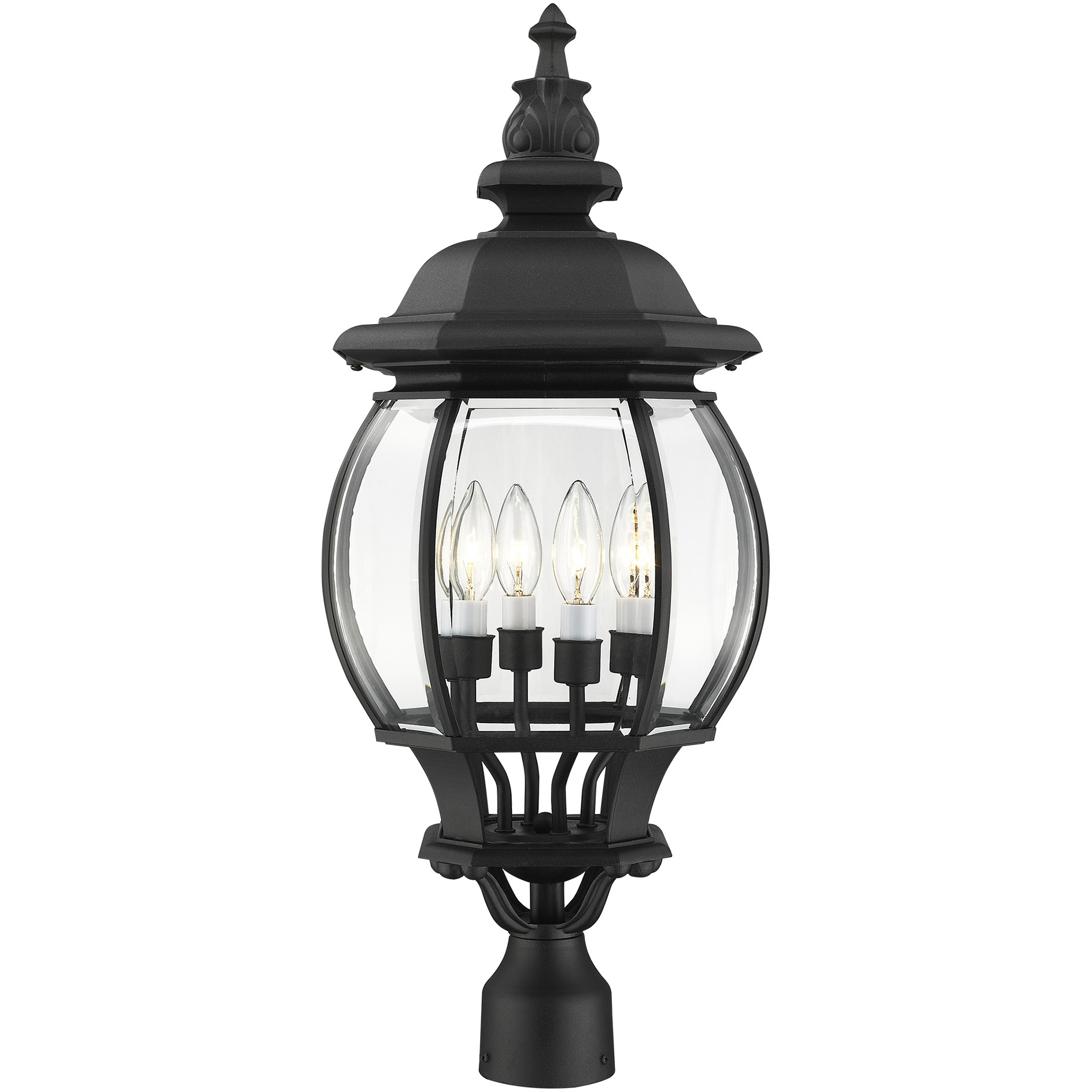 Frontenac 4 Light 26.5 inch Textured Black Large Outdoor Post Top Lantern