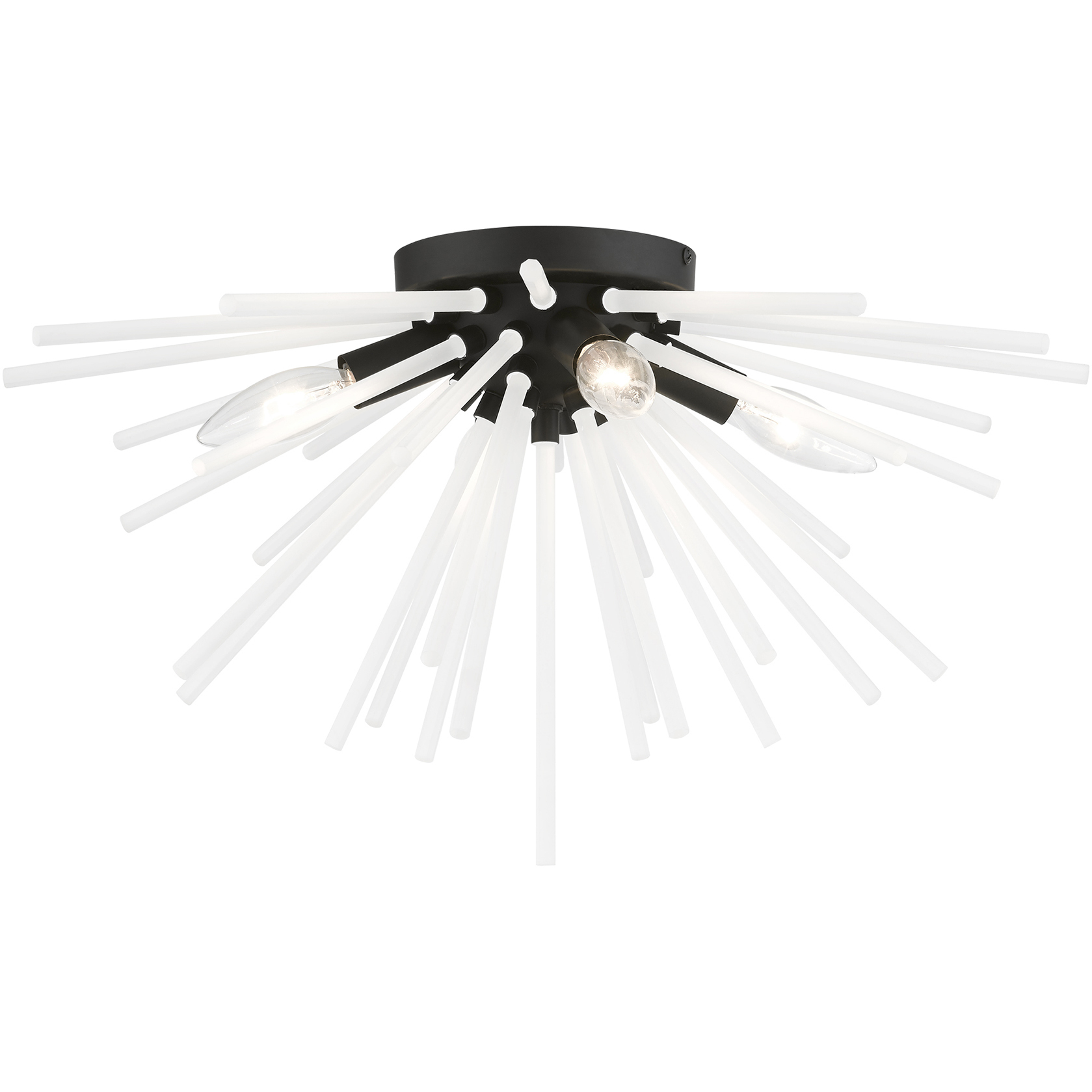 Uptown 4 Light 20 inch Black Flush Mount Ceiling Light