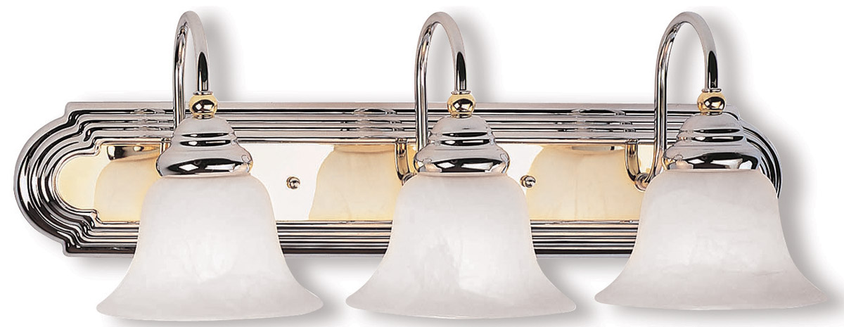 Belmont 3 Light 24 inch Polished Chrome & Polished Brass Vanity Sconce Wall Light
