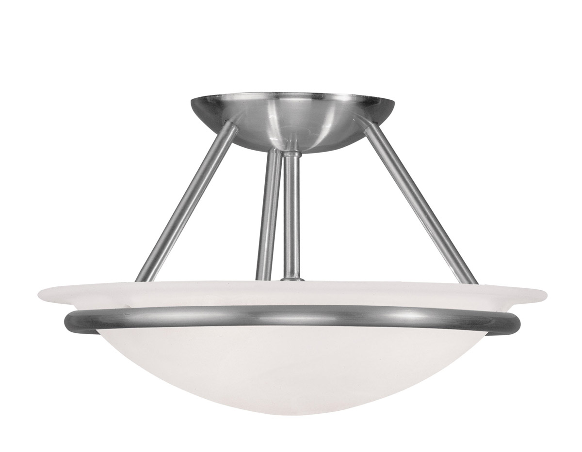 Newburgh 2 Light 12 inch Brushed Nickel Small Semi-Flush Ceiling Light