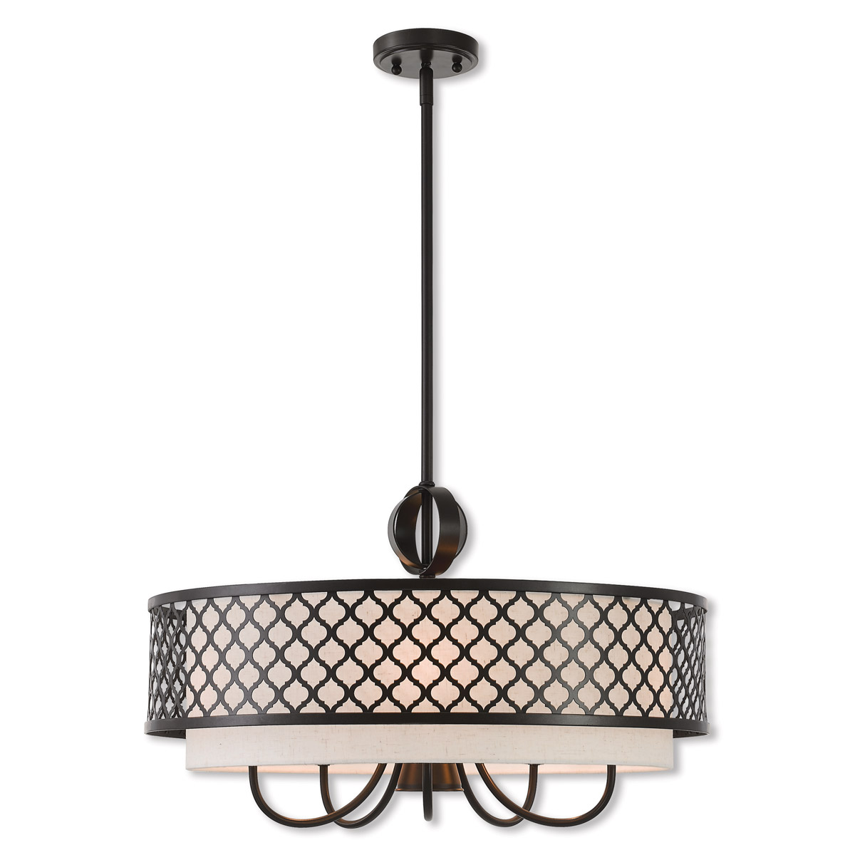 Arabesque 6 Light 24 inch English Bronze Pendant Chandelier Ceiling Light