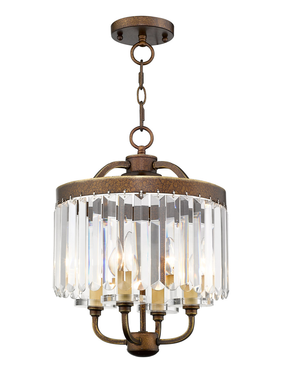 Ashton 4 Light 13 inch Hand Painted Palacial Bronze Convertible Mini Chandelier/Ceiling Mount Ceiling Light