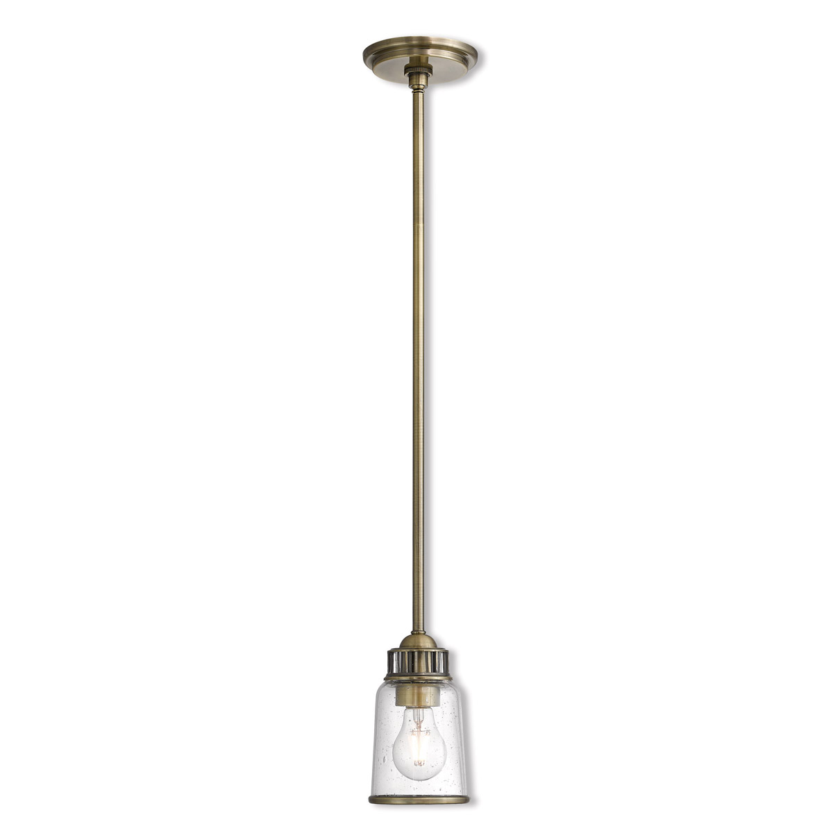 Lawrenceville 1 Light 5 inch Antique Brass Mini Pendant Ceiling Light