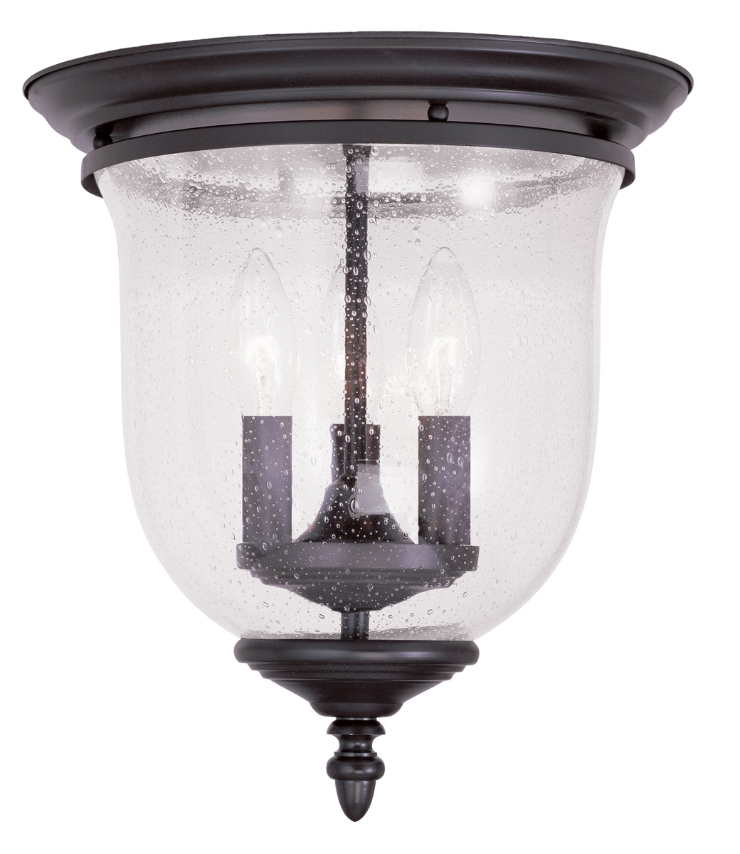 Legacy 3 Light 11.5 inch Bronze Flush Mount Ceiling Light