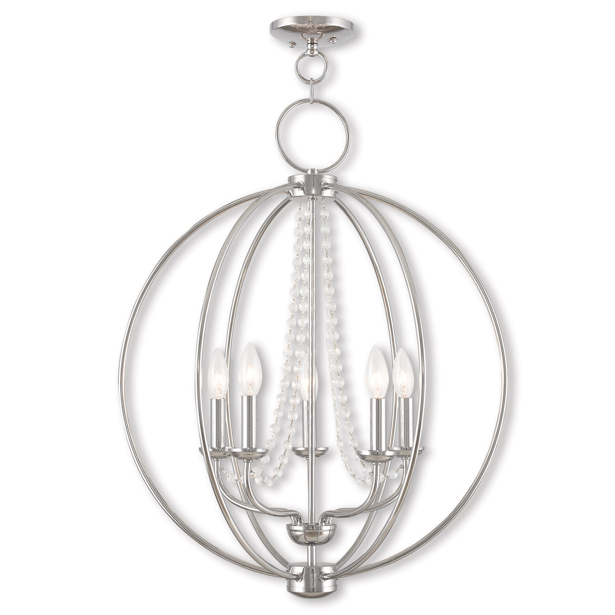 Arabella 5 Light 22 inch Polished Chrome Chandelier Ceiling Light