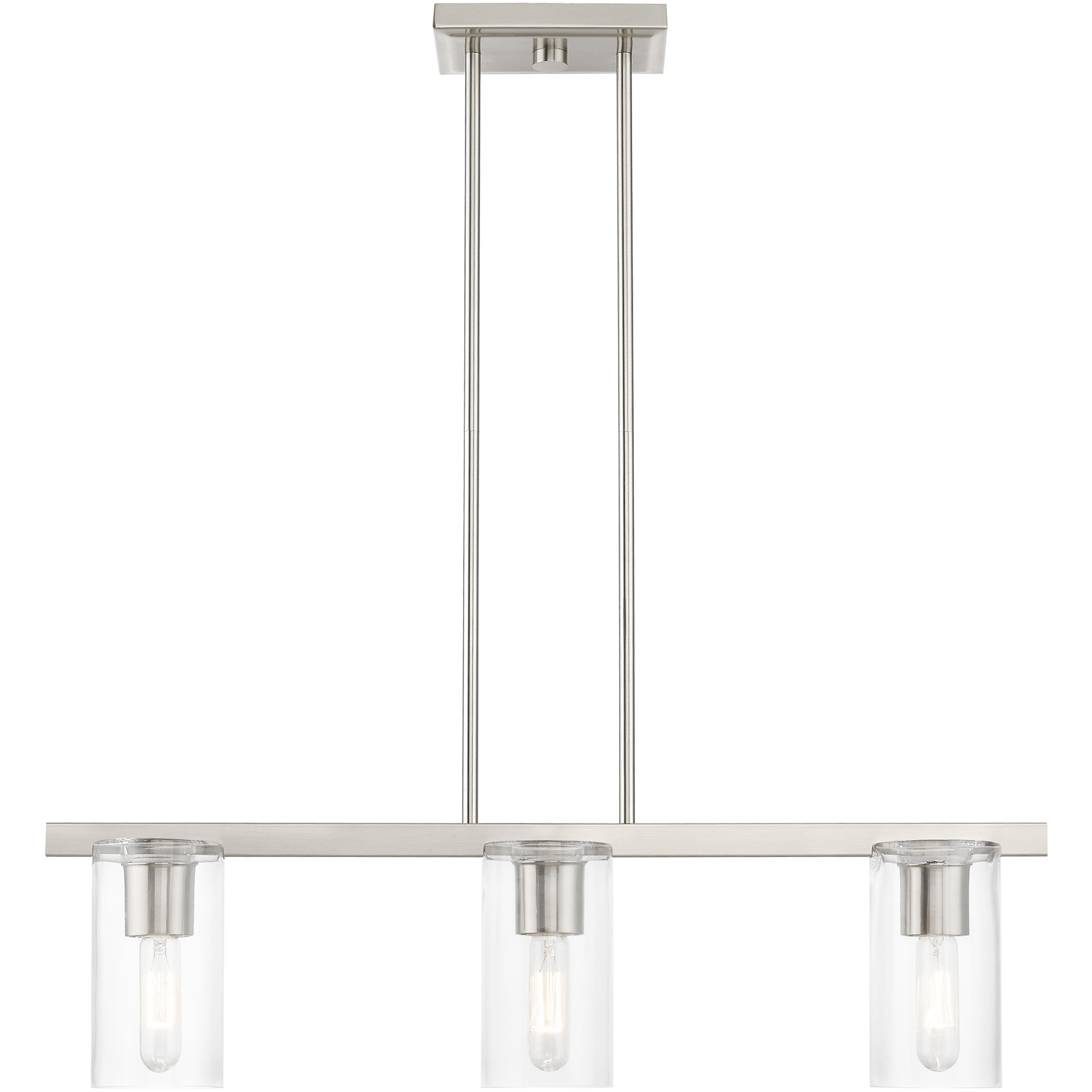Clarion 3 Light 30 inch Brushed Nickel Linear Chandelier Ceiling Light