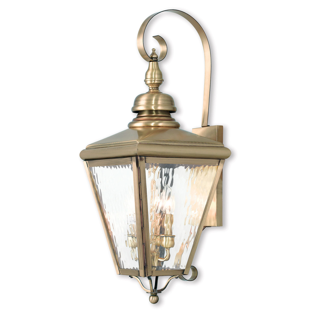 Cambridge 3 Light 29 inch Antique Brass Outdoor Wall Lantern