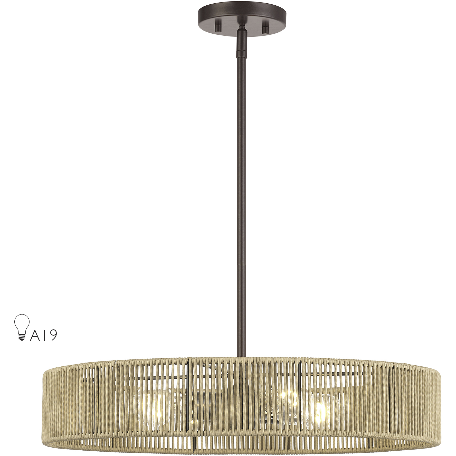 Goldiemesh 4 Light 22 inch English Bronze Pendant Ceiling Light