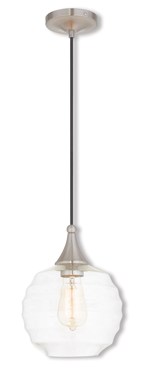 Art Glass 1 Light 8.75 inch Brushed Nickel Mini Pendant Ceiling Light