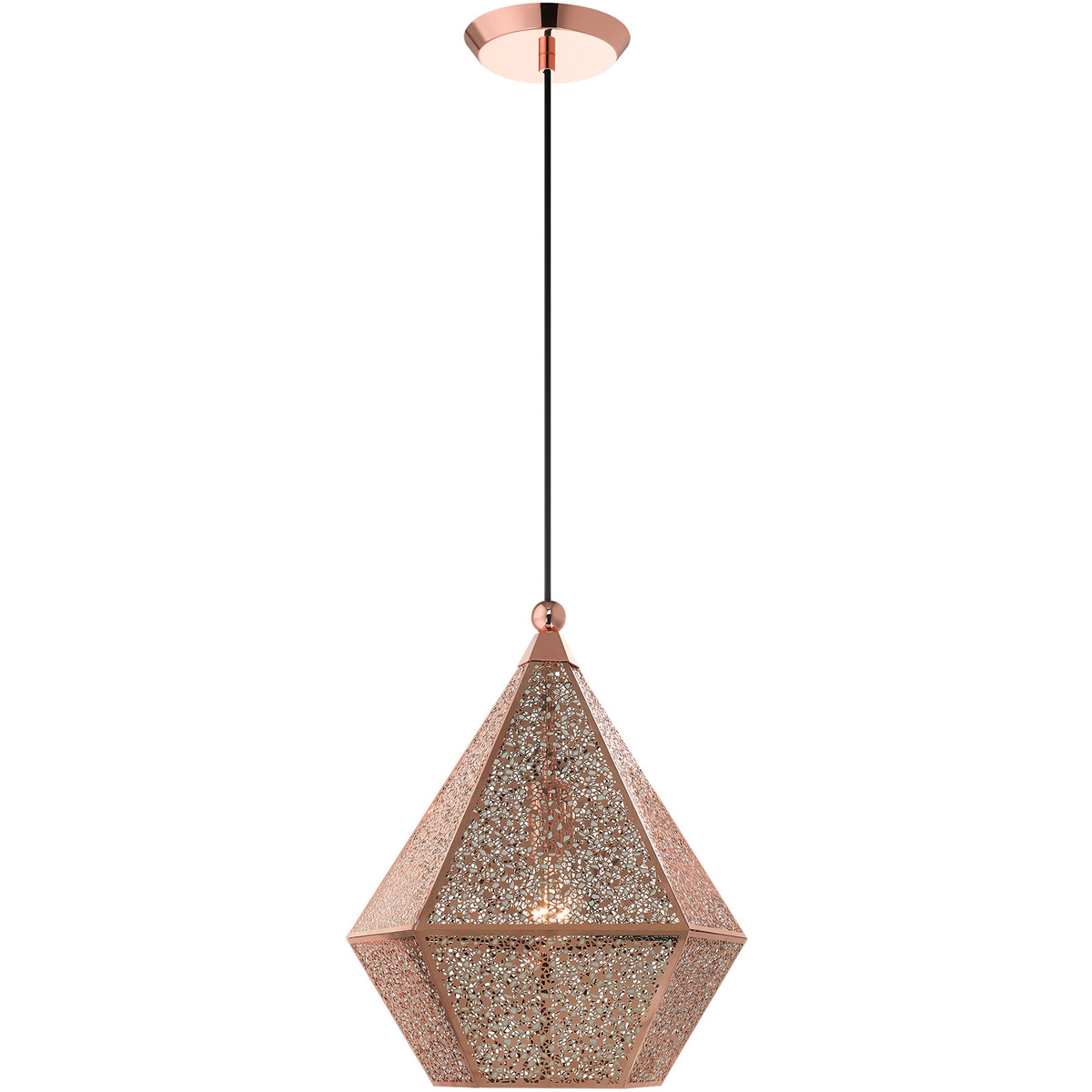 Aberdeen 1 Light 13.75 inch Rose Gold Pendant Ceiling Light