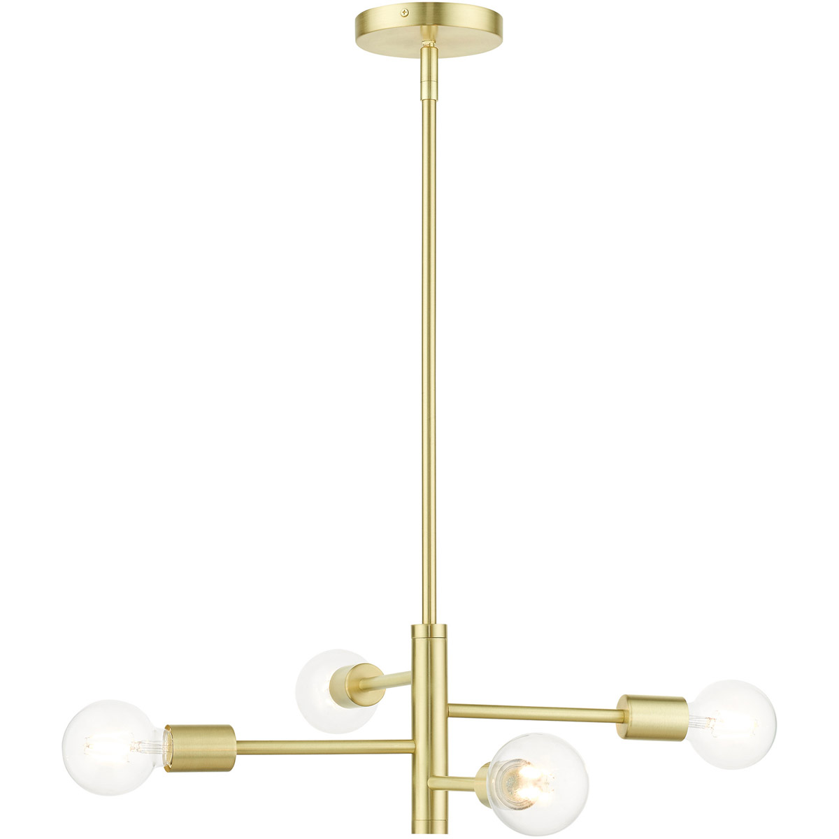 Bannister 4 Light 18 inch Satin Brass Chandelier Ceiling Light