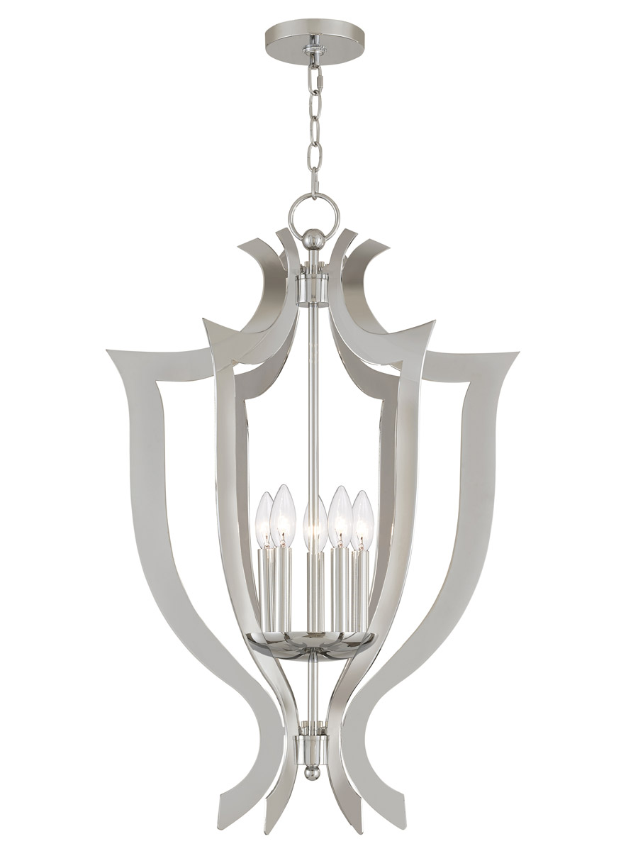 Aldrich 5 Light 20.5 inch Polished Chrome Lantern Chandelier Ceiling Light