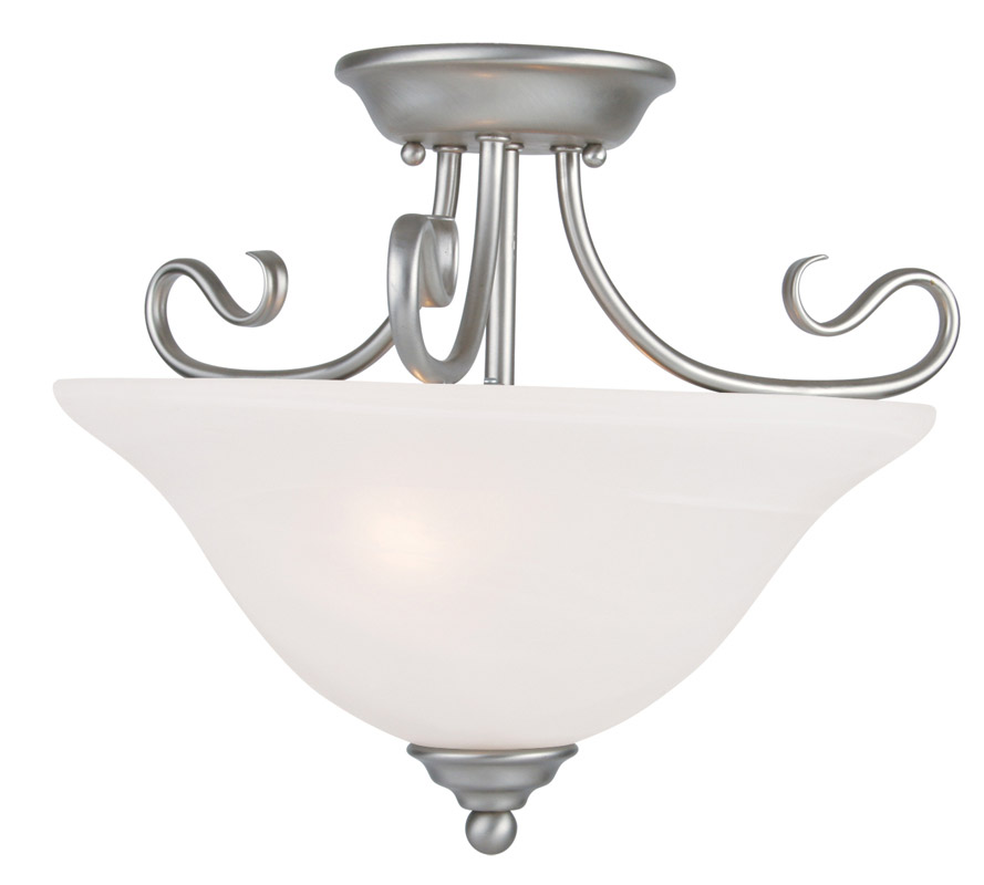 Coronado 2 Light 15.5 inch Brushed Nickel Semi-Flush Mount Ceiling Light