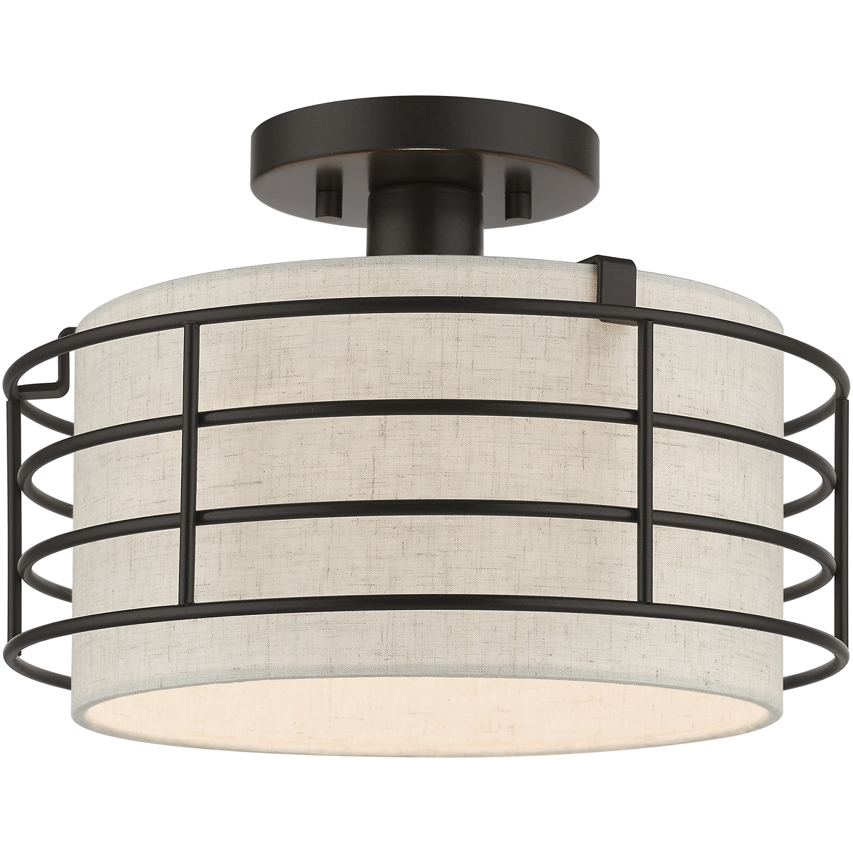 Blanchard 1 Light 12 inch English Bronze Semi Flush Mount Ceiling Light, Medium