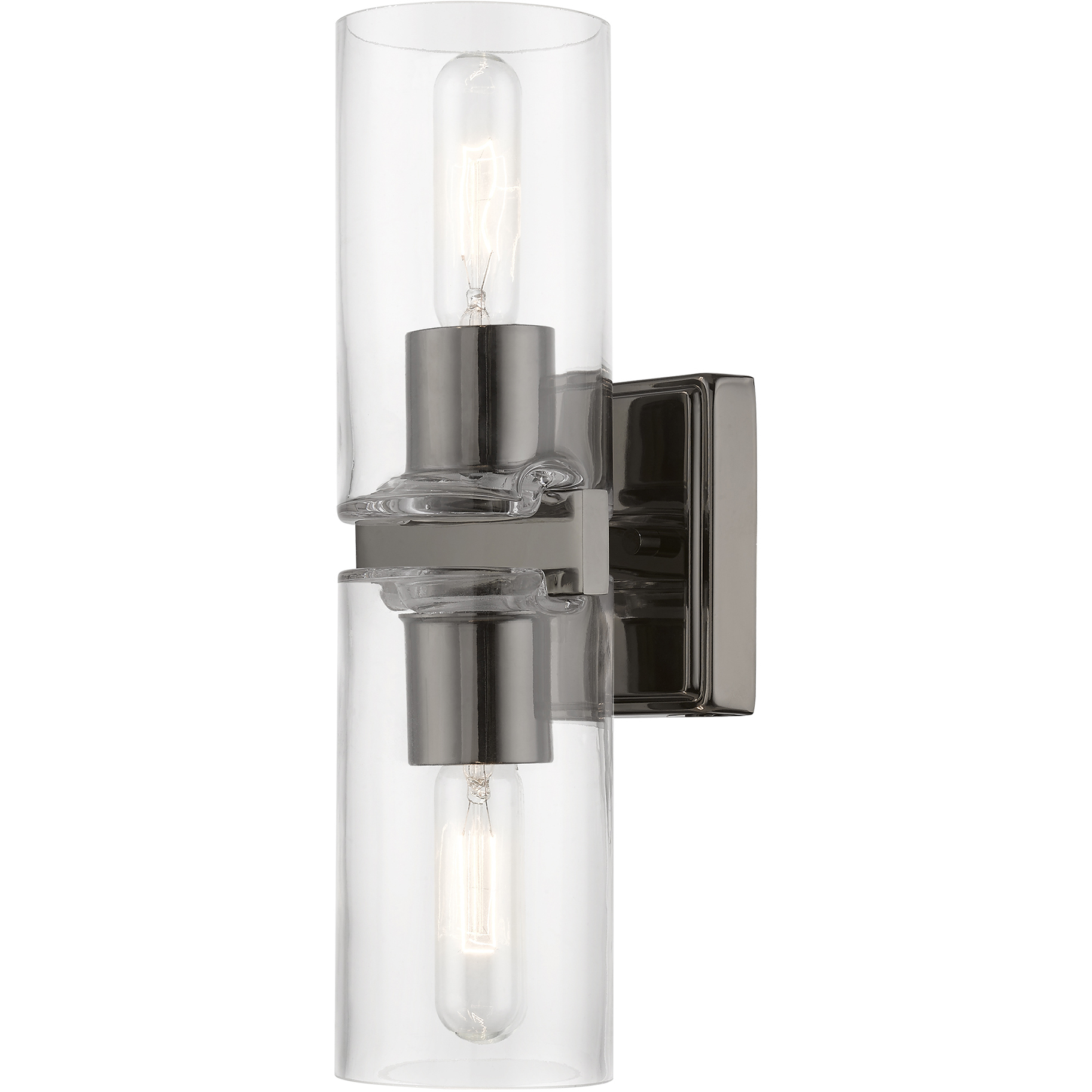 Clarion 2 Light 5 inch Black Chrome Vanity Sconce Wall Light