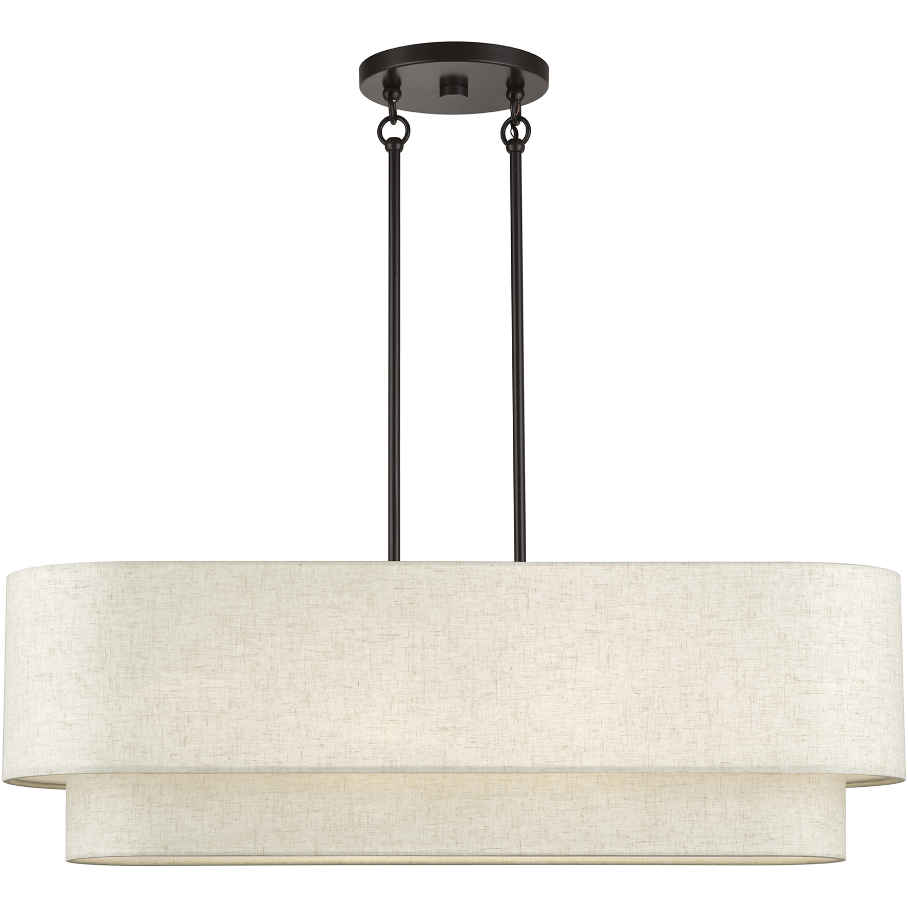 Manorwood 4 Light 10 inch English Bronze Large Linear Chandelier Ceiling Light, Large