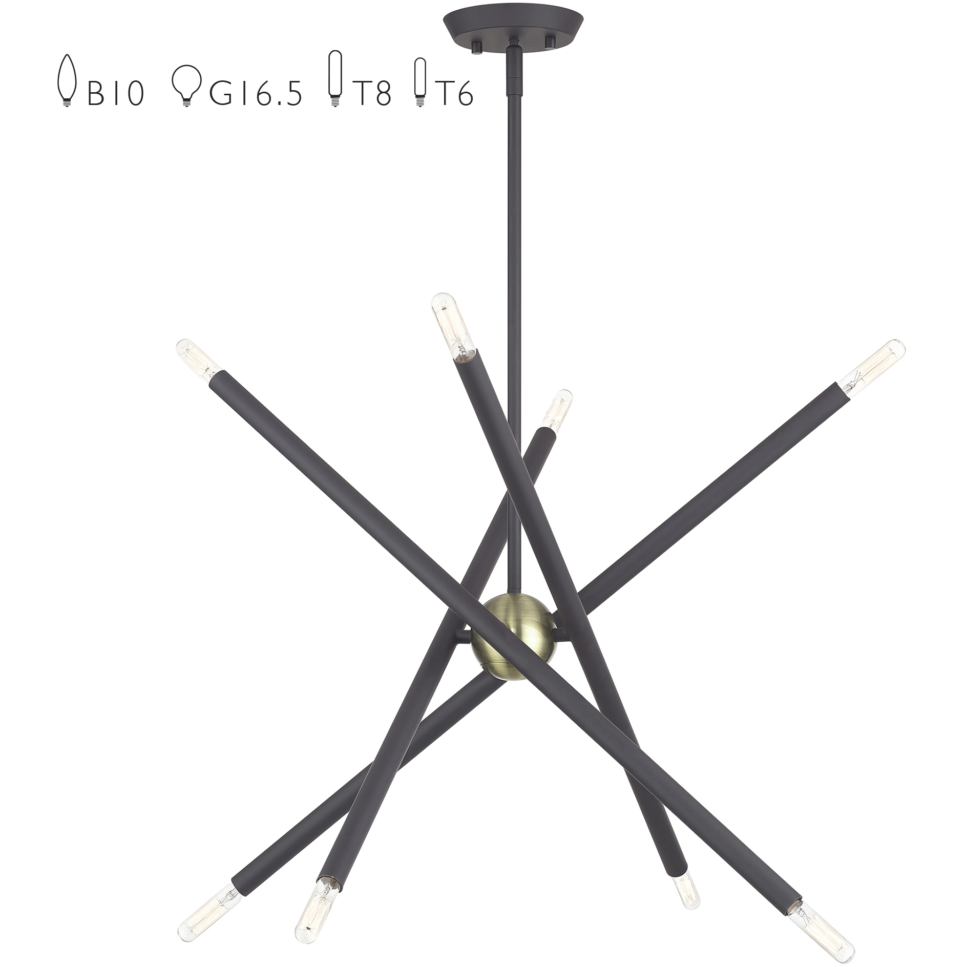 Soho 8 Light 24 inch Bronze with Antique Brass Accents Chandelier Ceiling Light