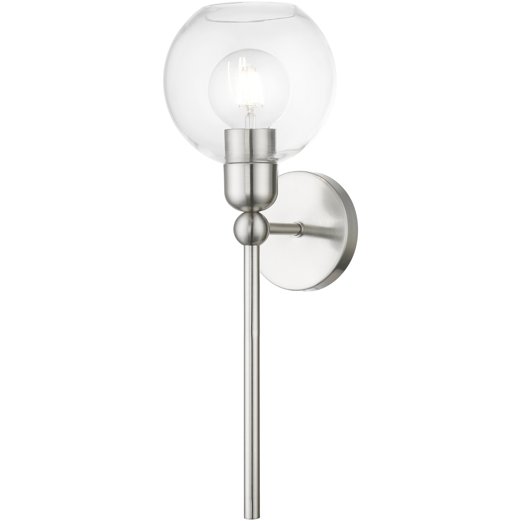 Downtown 1 Light 6.5 inch Brushed Nickel Sphere Single Sconce Wall Light, Sphere