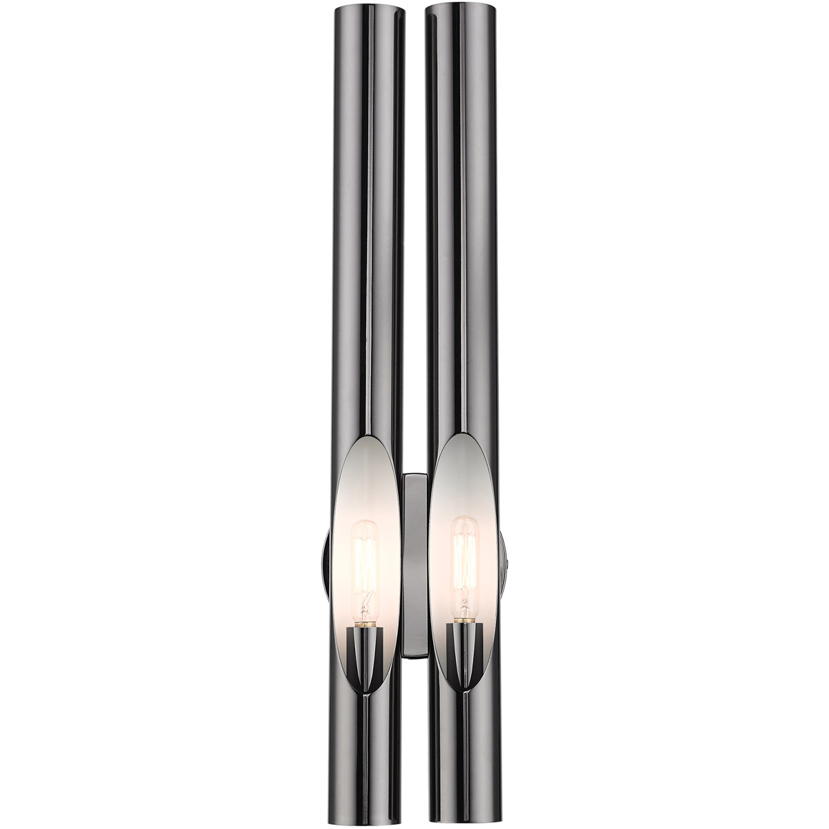Acra 2 Light 5 inch Black Chrome ADA ADA Double Sconce Wall Light