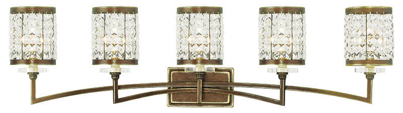 Grammercy 5 Light 42 inch Hand Painted Palacial Bronze Bath Vanity Wall Light
