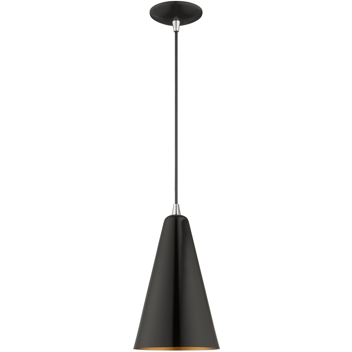 Allison 1 Light 7.38 inch Shiny Black Mini Pendant Ceiling Light