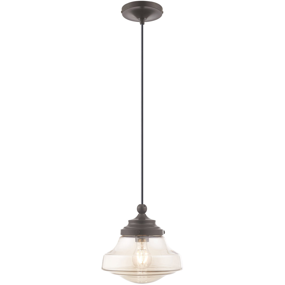 Art Glass 1 Light 9 inch English Bronze Mini Pendant Ceiling Light