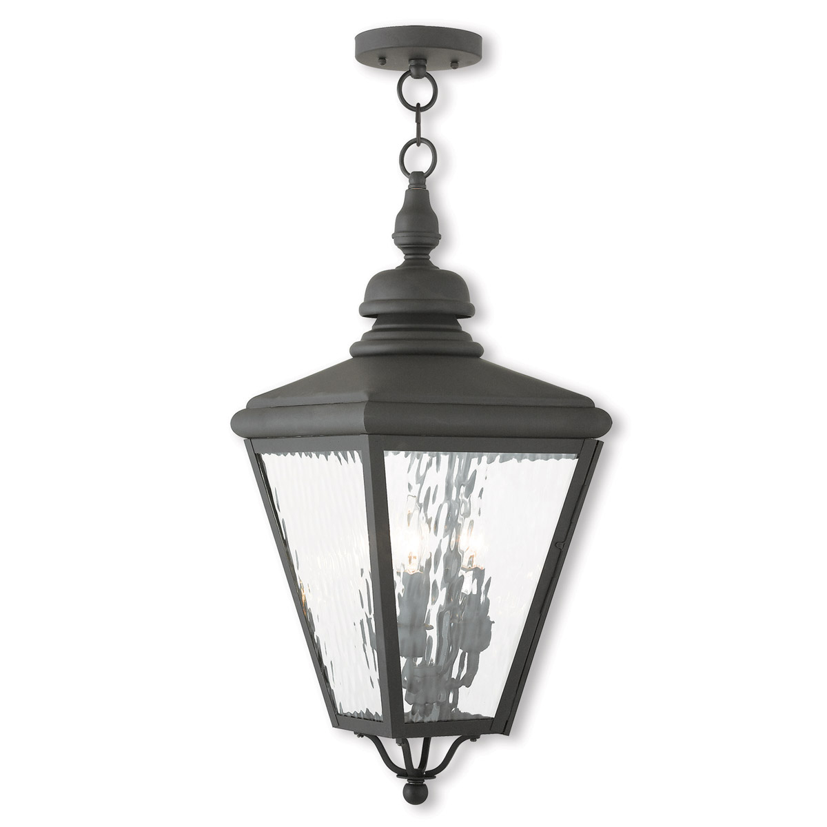 Cambridge 3 Light 10.63 inch Black Outdoor Pendant Lantern