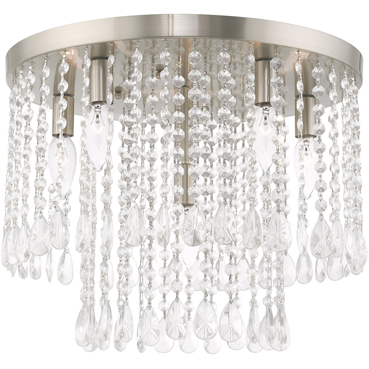 Elizabeth 6 Light 18 inch Brushed Nickel Flush Mount Ceiling Light