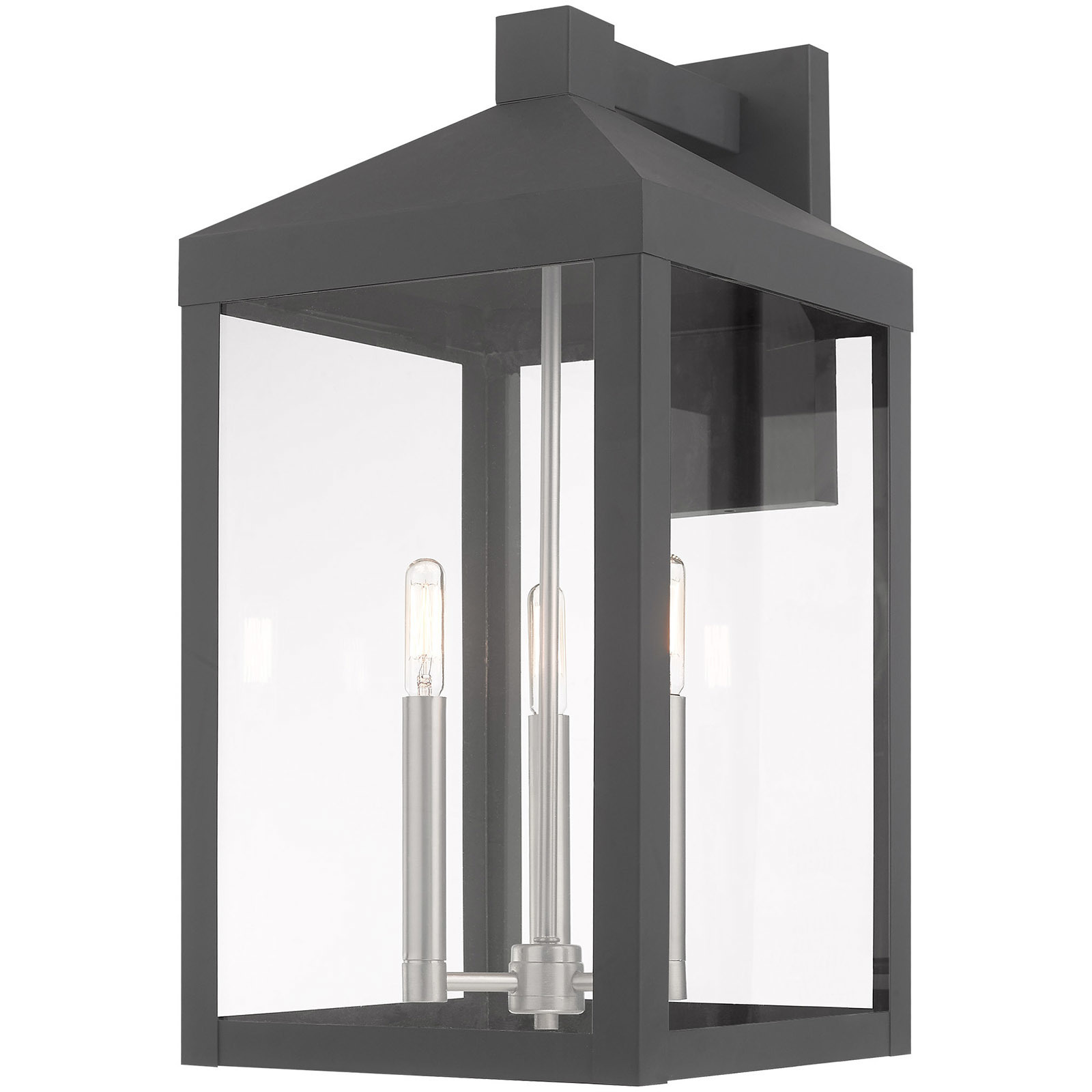 Nyack 3 Light 21.75 inch Scandinavian Gray Outdoor Wall Lantern