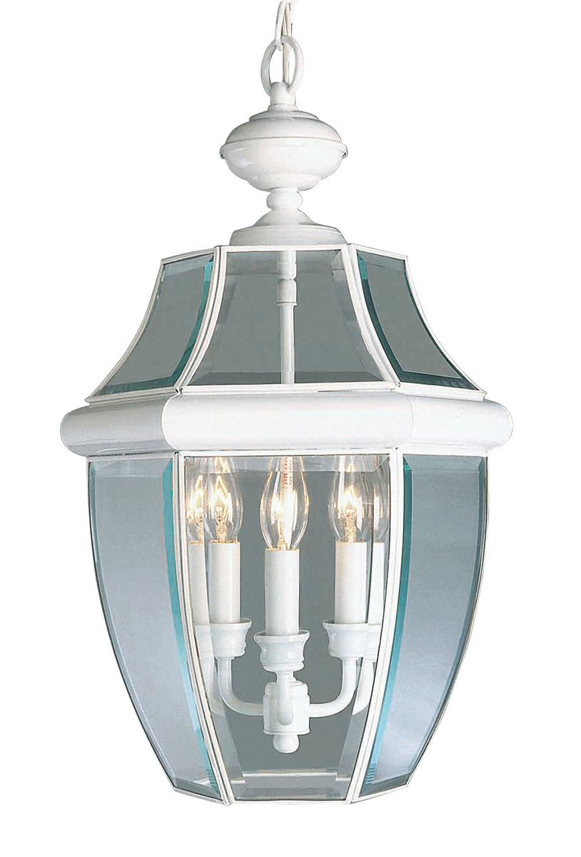 Monterey 3 Light 12.5 inch White Outdoor Pendant Lantern