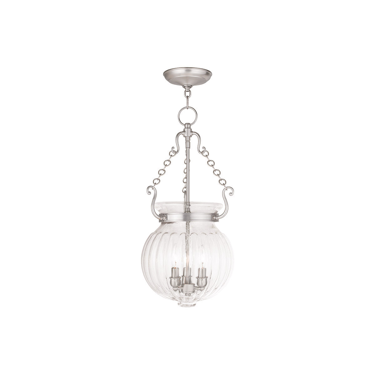 Everett 3 Light 12 inch Brushed Nickel Pendant Ceiling Light
