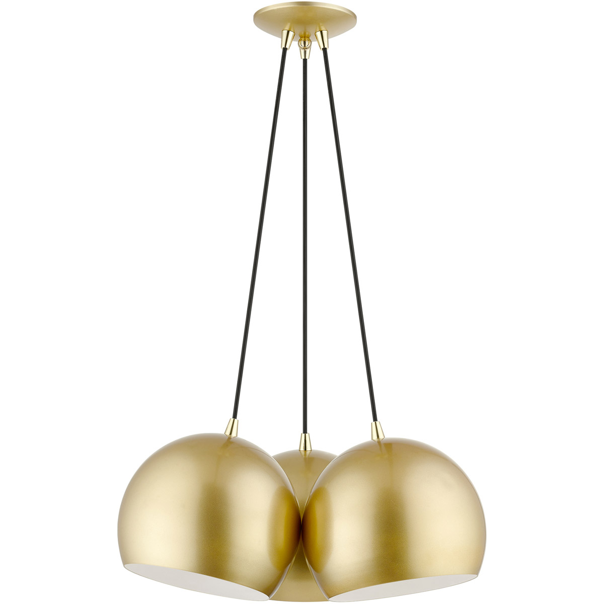Piedmont 3 Light 21.5 inch Soft Gold with Polished Brass Accents Globe Cluster Pendant Ceiling Light