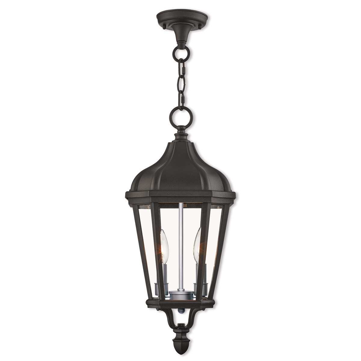 Morgan 2 Light 9 inch Textured Black Outdoor Pendant Lantern